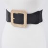 Plus Size Rhinestone Square-Buckle Elastic Belt