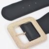 Plus Size Rhinestone Square-Buckle Elastic Belt