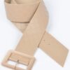Plus-Size Embossed Belt with Large Metal Buckle