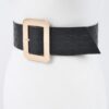 Wide Embossed Belt with Oversized Metal Buckle