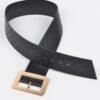Wide Embossed Belt with Oversized Metal Buckle