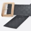Wide Embossed Belt with Oversized Metal Buckle