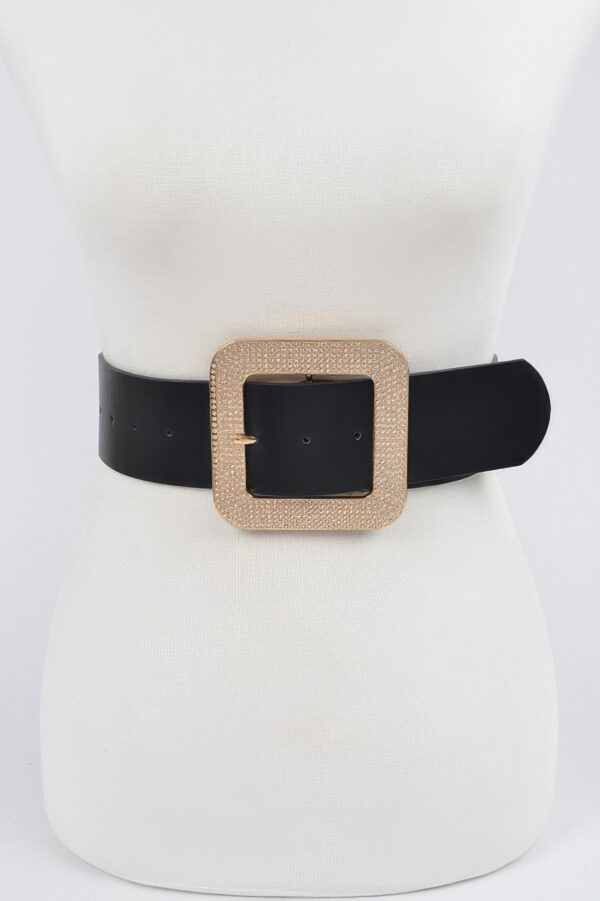 Plus-Size Rhinestone Square Buckle Belt