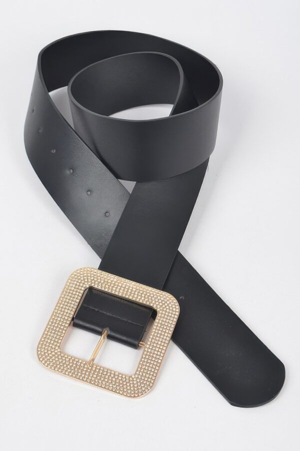 Plus-Size Rhinestone Square Buckle Belt