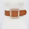 Plus-Size Rhinestone Square Buckle Belt