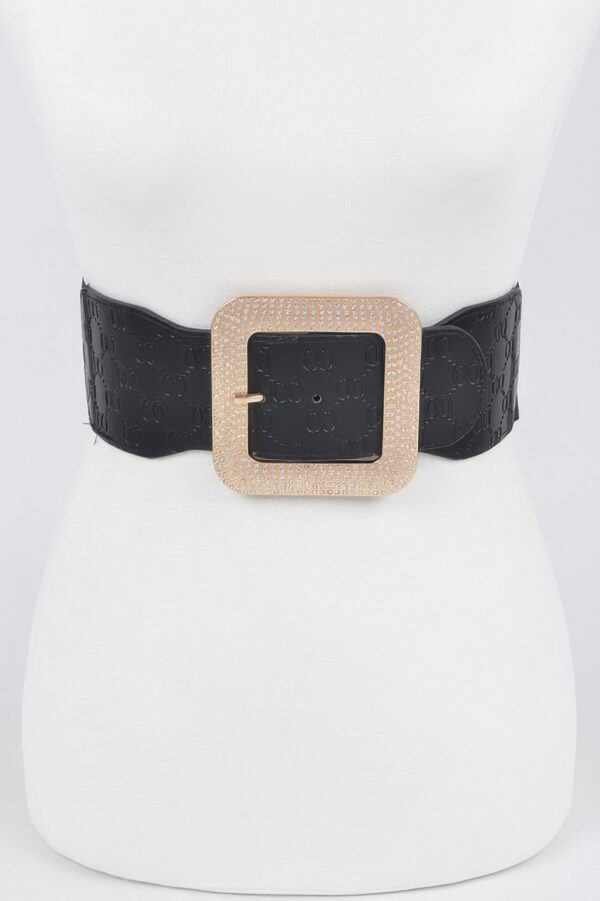 Plus Size Belt with Oversized Rhinestone Buckle