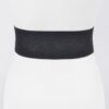 Oversized Rhinestone Buckle Embossed Elastic Belt