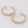 Jewel Chain Hoop Earrings – Jeweled Chain Accent, 2-inch