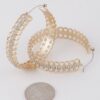 Jewel Chain Hoop Earrings – Jeweled Chain Accent, 2-inch
