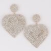 Jeweled Heart Drop Earrings with Sparkling Accents