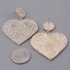 Jeweled Heart Drop Earrings with Sparkling Accents