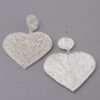 Jeweled Heart Drop Earrings with Sparkling Accents