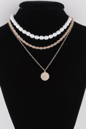 Multi-Chain Pearl Necklace – Layered Chain Accent