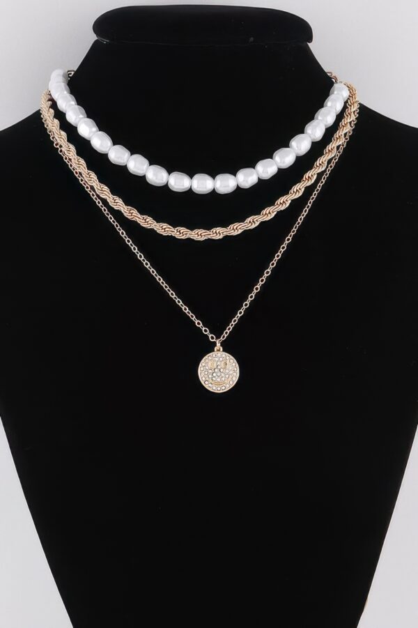 Multi-Chain Pearl Necklace – Layered Chain Accent