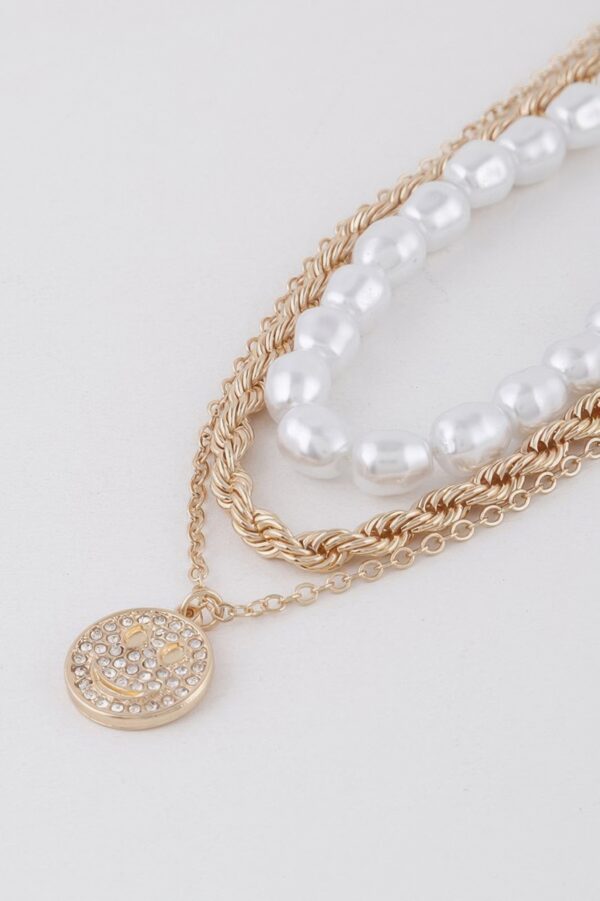 Multi-Chain Pearl Necklace – Layered Chain Accent