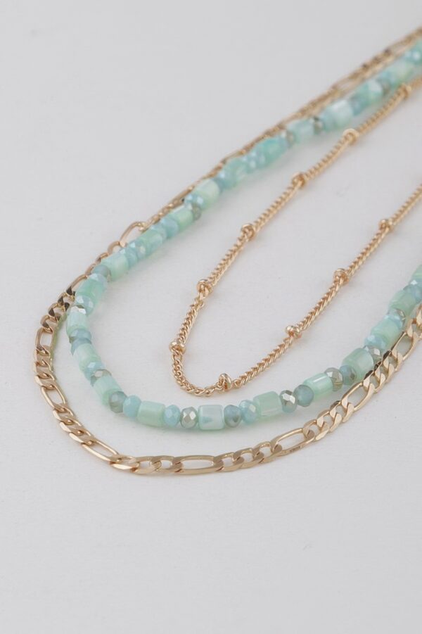 Multi-Beaded Chain Necklace – Layered Texture