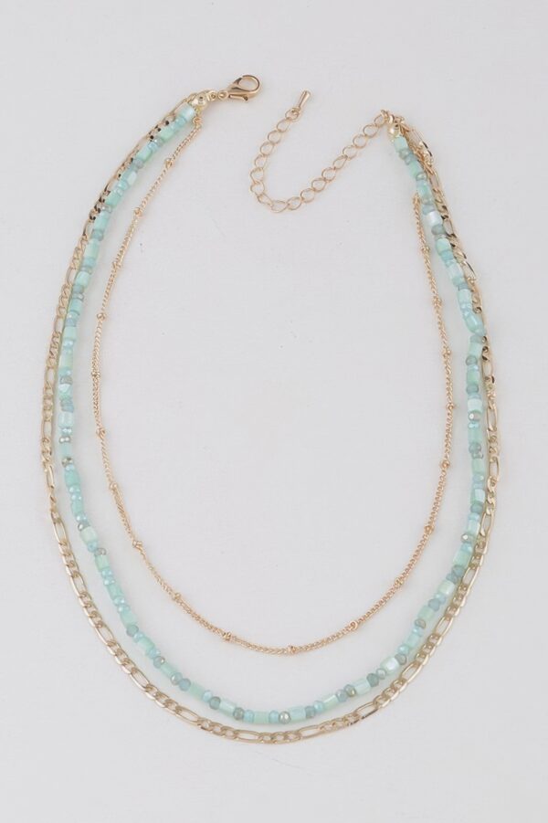 Multi-Beaded Chain Necklace – Layered Texture