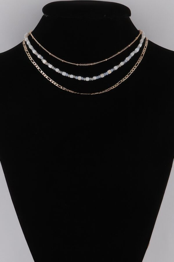 Multi-Beaded Chain Necklace – Layered Texture