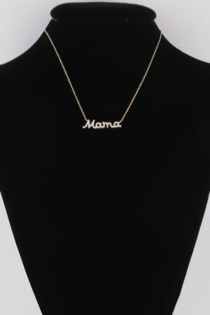 Mama Pendant Necklace with Jeweled Accents – 16-inch