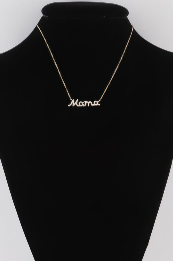 Mama Pendant Necklace with Jeweled Accents – 16-inch