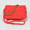 Studded Cotton Canvas Chain Shoulder Bag
