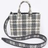 Tweed Plaid Medium Tote – Synthetic Structured Bag