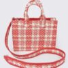 Tweed Plaid Medium Tote – Synthetic Structured Bag