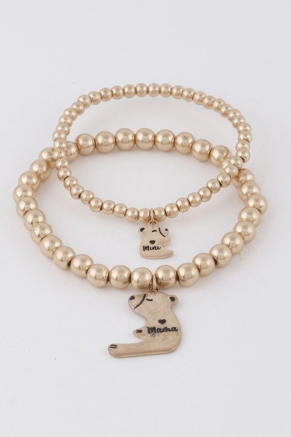 Mini Mama Bear Bracelet – Delicate Stackable Charm