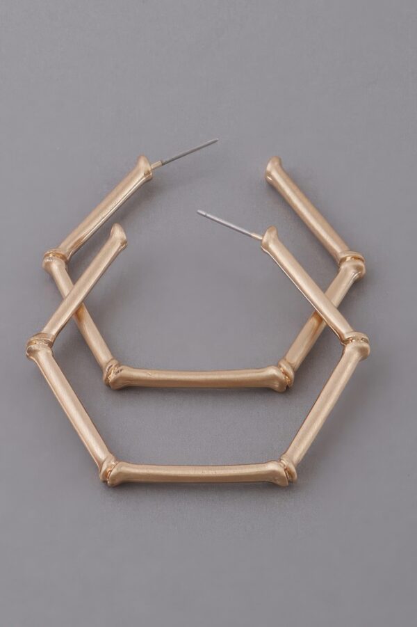Hexagon Hoop Earrings – Geometric Lightweight Hoops
