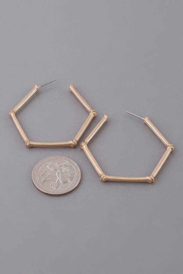 Hexagon Hoop Earrings – Geometric Lightweight Hoops