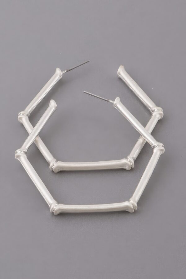 Hexagon Hoop Earrings – Geometric Lightweight Hoops