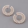 Jeweled Round Stud Earrings – Polished Finish