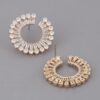 Jeweled Round Stud Earrings – Polished Finish