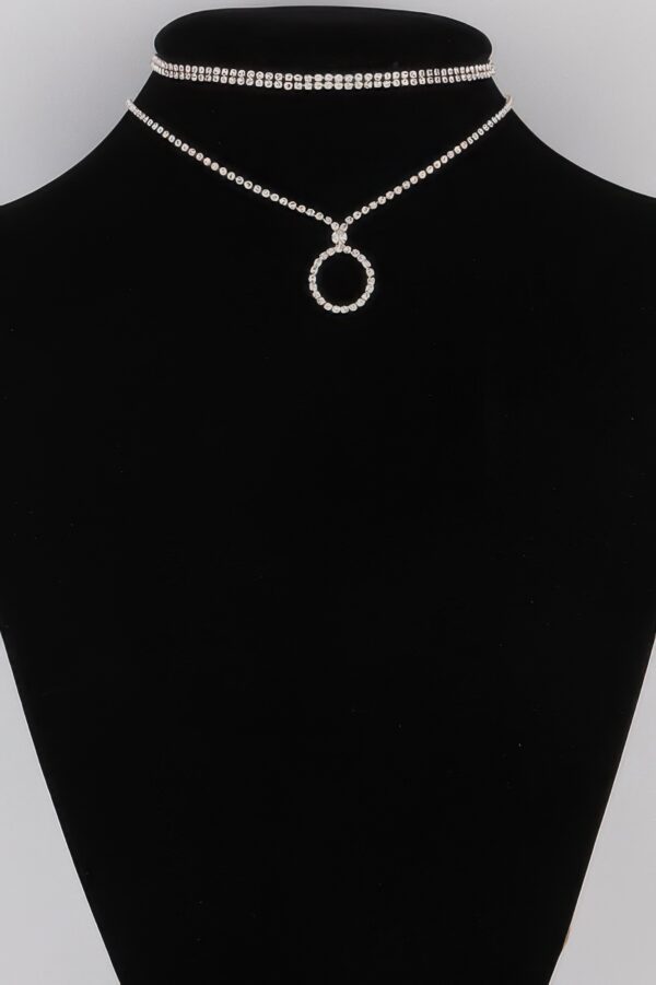 Jeweled Circle Choker Necklace – Crystal Accent