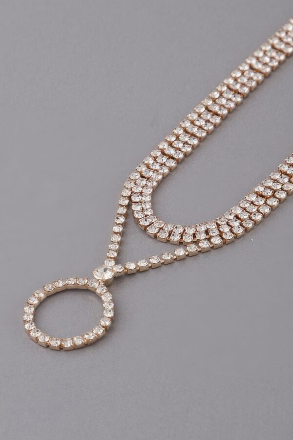 Jeweled Circle Choker Necklace – Crystal Accent