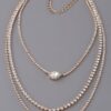 Multi Rhinestone Necklace – Clustered Sparkle, 14 inch