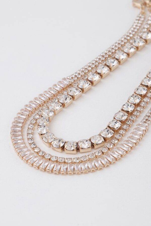 Triple Jewel Choker Necklace – Layered Sparkle
