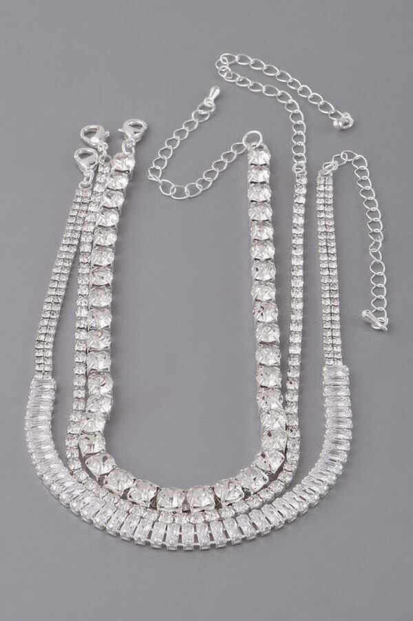 Triple Jewel Choker Necklace – Layered Sparkle