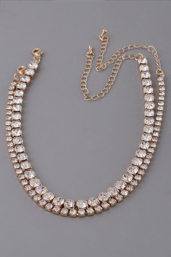 Double Rhinestone Choker Necklace – Sparkling Collar
