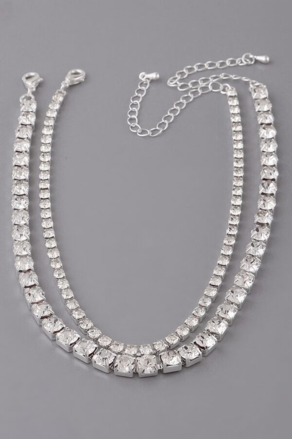 Double Rhinestone Choker Necklace – Sparkling Collar