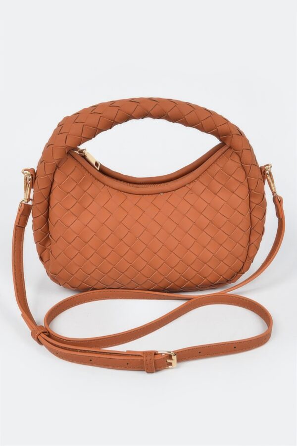 Braided Faux Leather Hobo Clutch – Textured PU Design