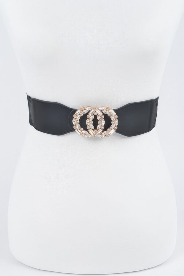 Rhinestone Buckle Plus-Size Elastic Belt