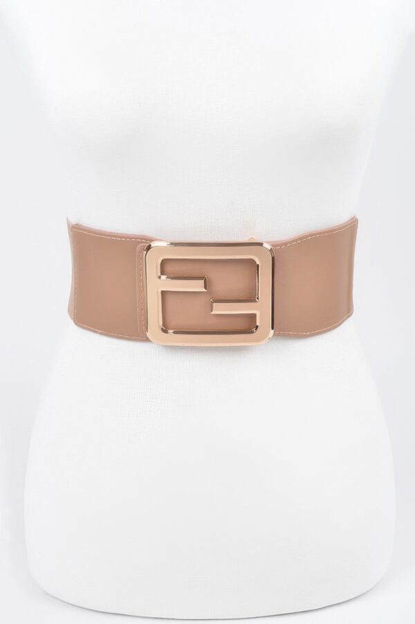 Metal Buckle Elastic Belt – 2 in Width