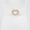 Heart Rhinestone Buckle Elastic Waist Belt