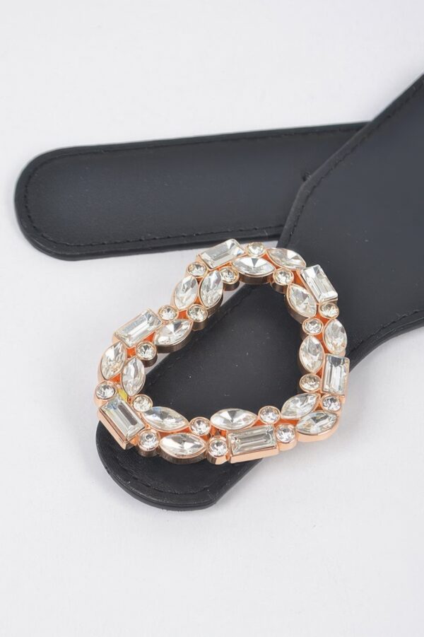 Heart Rhinestone Buckle Elastic Waist Belt