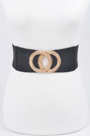 Big Metal Buckle Elastic Belt – 3 in Wide
