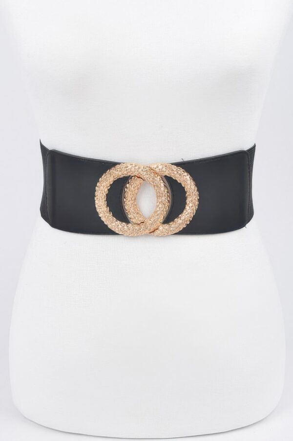 Big Metal Buckle Elastic Belt – 3 in Wide