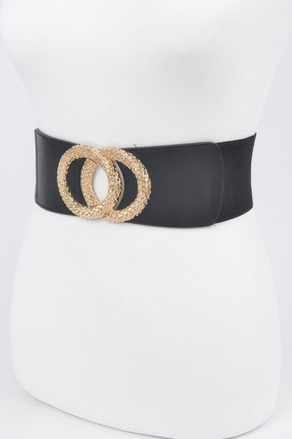 Big Metal Buckle Elastic Belt – 3 in Wide