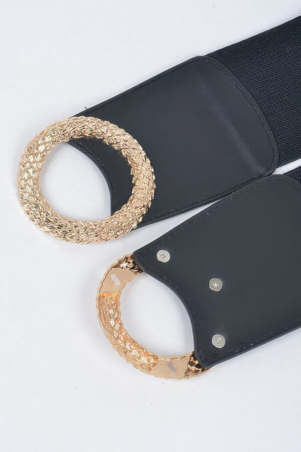 Big Metal Buckle Elastic Belt – 3 in Wide