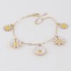 Multi Flower Charm Bracelet – Stackable Floral Accent